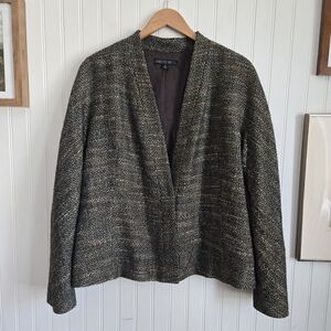 Lafayette 148 New York Women's Black and Gray Tweed Jacket